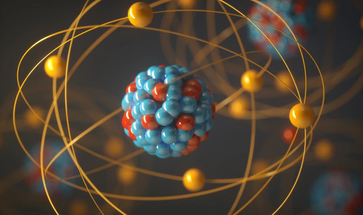 Nuklearni atomski model, 3D ilustracija