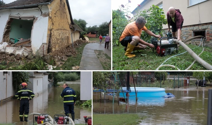 Poplave na području Našica, u nekim mjestima voda je prodrla u kuće