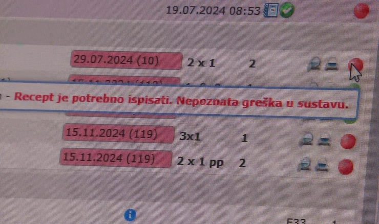 Nove poteškoće u radu CEZIH-a