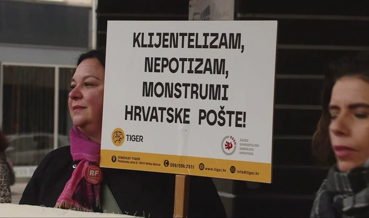 Prosvjed radnika Hrvatske pošte - traže veće plaće i bolje uvjete rada 