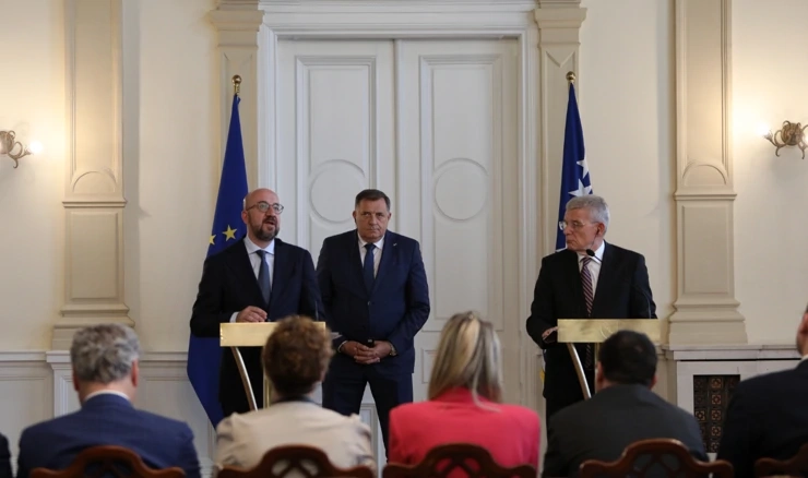 Konferencija za medije Charlesa Michela nakon sastanka s članovima Predsjedništva BiH