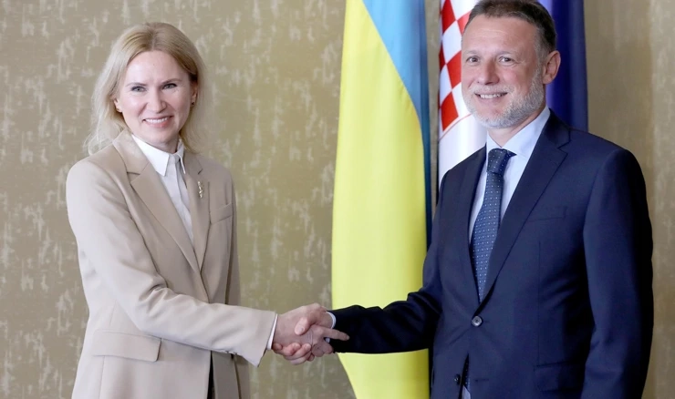 Predsjednik Sabora Gordan Jandroković i potpredsjednica ukrajinskog parlamenta Olena Kondratiuk
