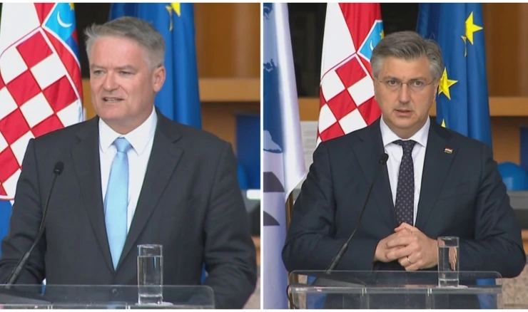 Mathias Cormann, glavni tajnik OECD-a i Andrej Plenković, predsjednik Vlade RH