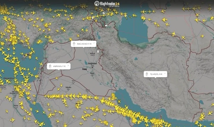 Zatvoren zračni prostor iznad Izraela, Sirije, Irana i Iraka