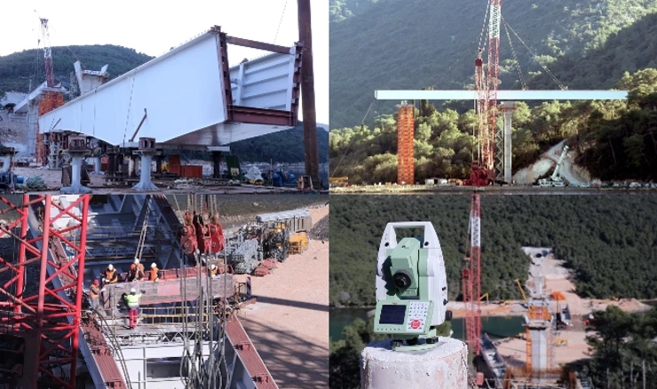 Montaža segmenata na Stonskome mostu