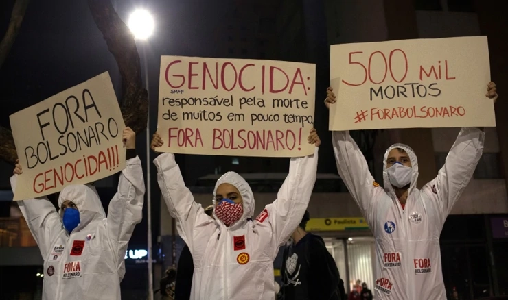 Prosvjed protiv administracije brazilskog predsjednika Jaira Bolsonara u Sao Paulu