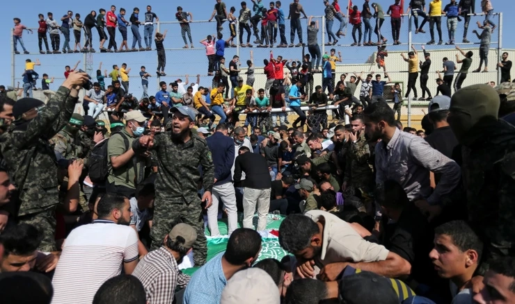 Sprovod Palestinaca ubijenih tijekom izraelsko-palestinskih borbi u Khan Younisu
