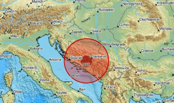 Potres 3,4 stupnja Richtera u Hercegovini
