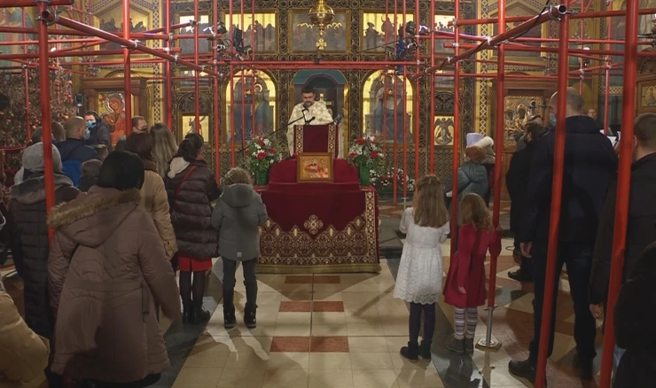 Liturgiju u sabornoj crkvi Preobraženja Gospodnjeg u Zagrebu predvodio je marčanski episkop Sava