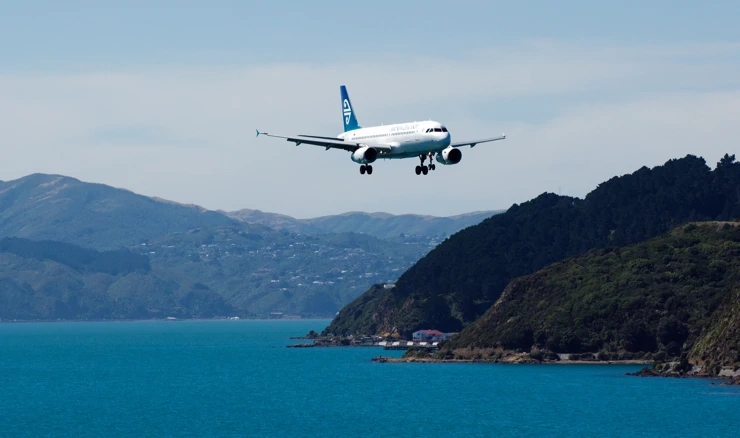 Avion slijeće u zračnu luku u Wellingtonu