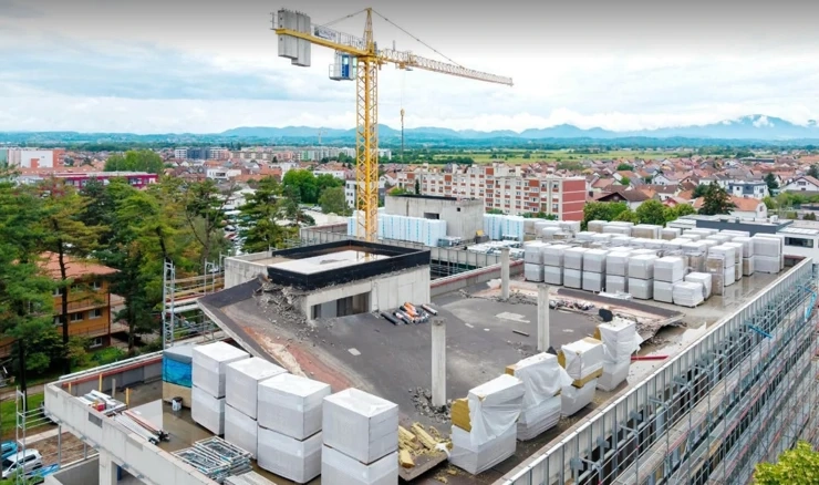 Krov buduće zgrade Zavoda za javno zdravstvo Varaždinske županije u Varaždinu
