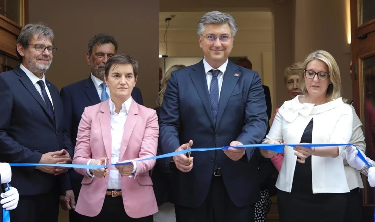 Ana Brnabić i Andrej Plenković na otvorenju Hrvatskog doma - Matice