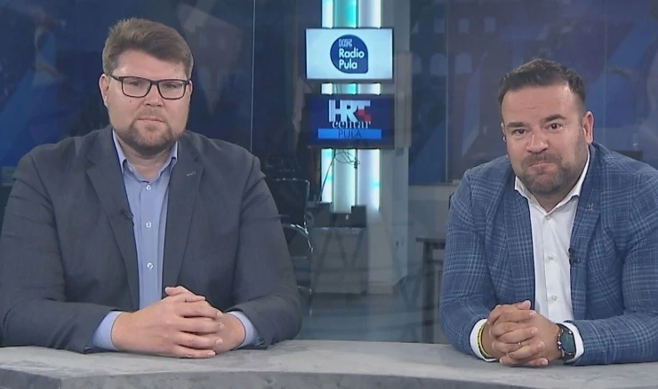Aktualni gradonačelnik Pule Filip Zoričić i Peđa Grbin (SDP)