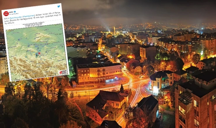 Potres se osjetio u sjeveroistočno od BanjaLuke