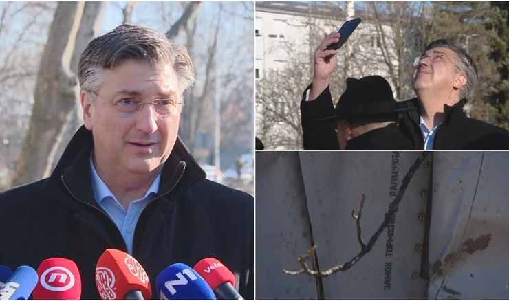 Premijer Plenković; detalj s letjelice