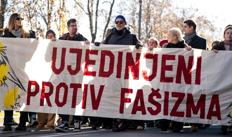  Zagreb: Prosvjedni marš "Ujedinjeni protiv fašizma" 