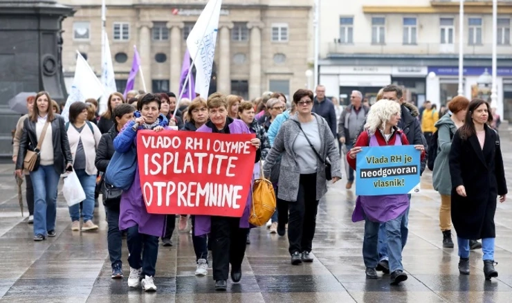Prosvjed radnica Orljave u studenome u Zagrebu