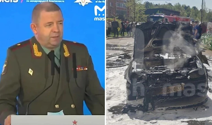 General-major Jaroslav Moskalik / Uništeni automobil