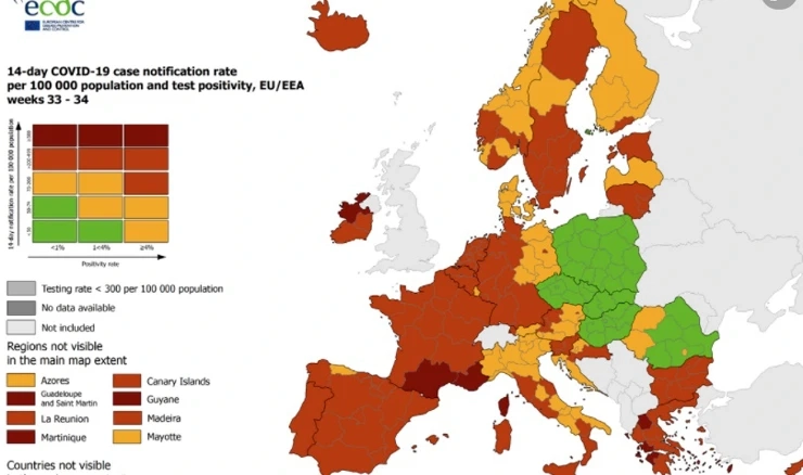 ECDC: Panonska Hrvatska crvena, ostatak narančast