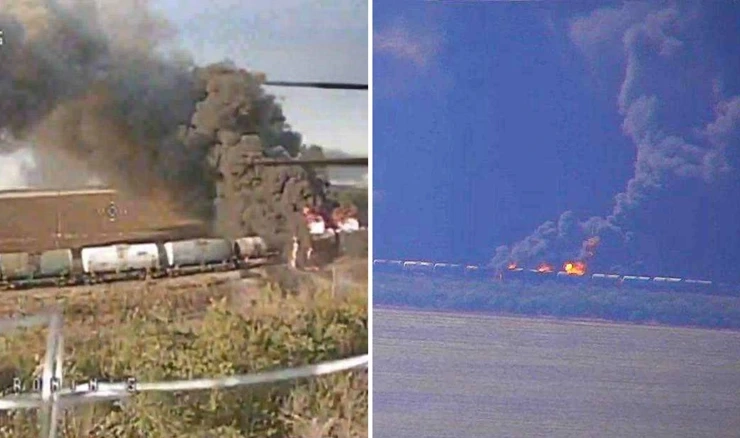 Pogođen ruski vlak s gorivom