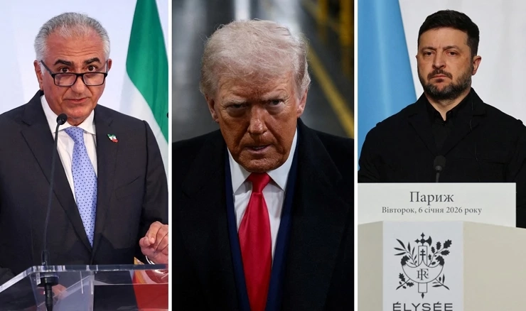 Reza Pahlavi / Donald Trump / Volodimir Zelenski