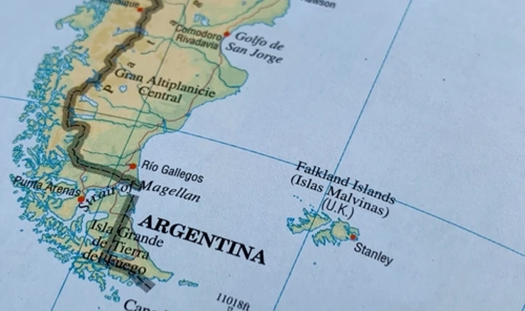 Falklandski otoci na geografskoj karti