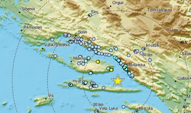 Umjeren potres u Dalmaciji